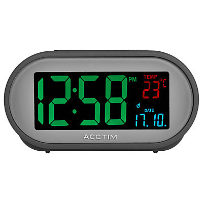 Acctim Grey Smart Connector USB LCD Alarm Clock, Grey Acctim Grey Smart Connector USB LCD Alarm Clock, Grey